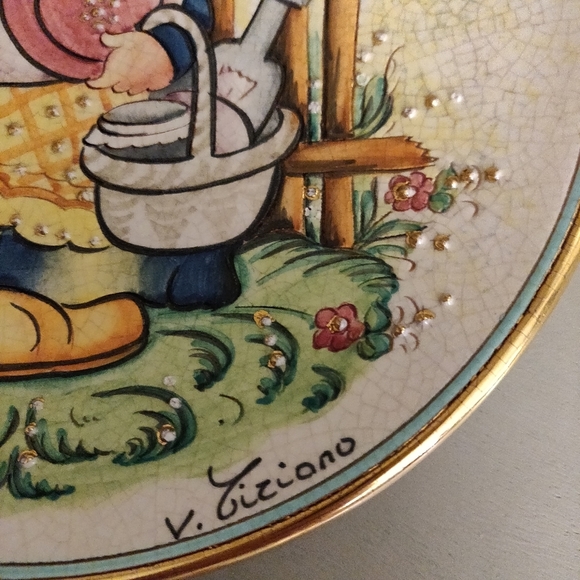 V. Tiziano Hand Painted & Etched Valentine's Day 1978 Plate Limited Edition #918 - Picture 4 of 8
